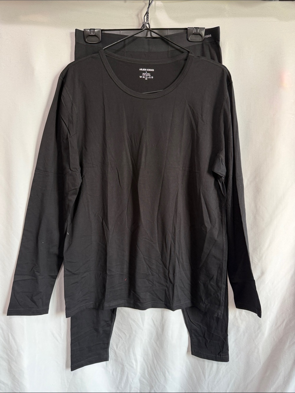 Men's Black Long Sleeve Undershirt and pants  - Classic Comfort